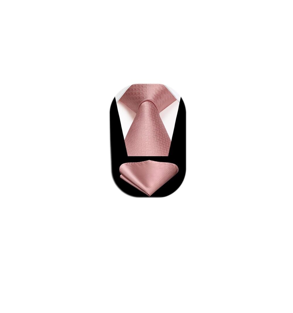 7429 Pink Ties Wedding Blush Tie and Pocket Square Set Rose Gold Silk